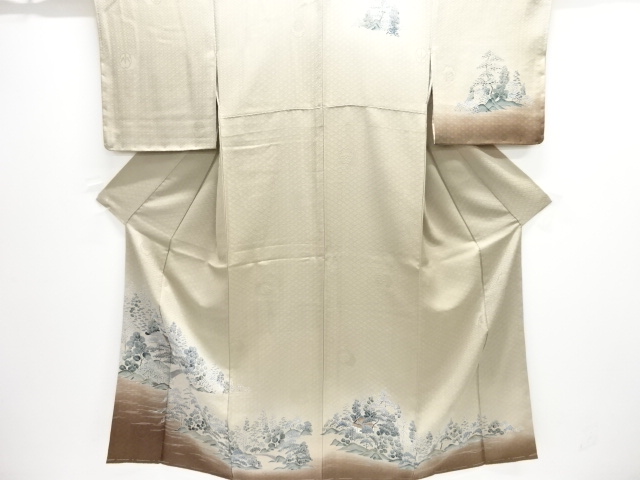 未使用品　屋敷風景模様訪問着